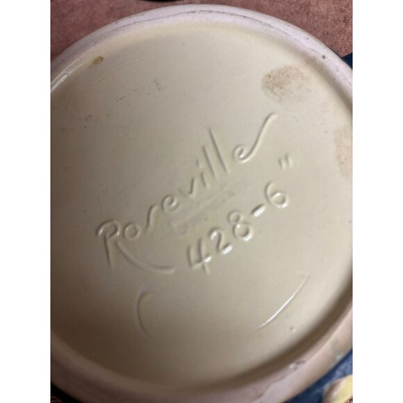 Vintage Roseville Pottery "Dahlrose" Console Bowl – Style 428-6 Circa 1928 - Picture 9 of 11